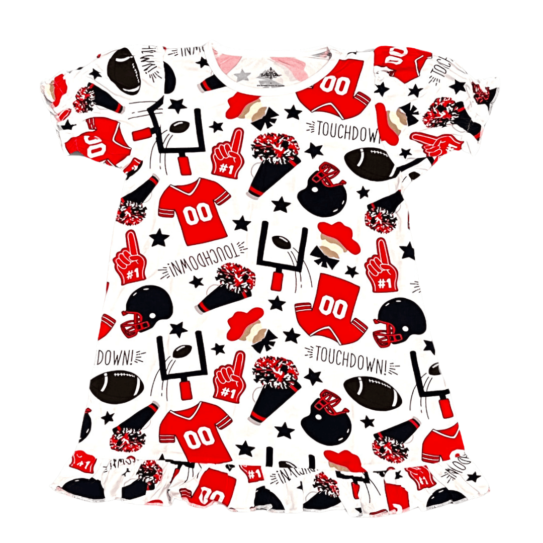 Red and Blue Bamboo Play Dress - Lolomo!