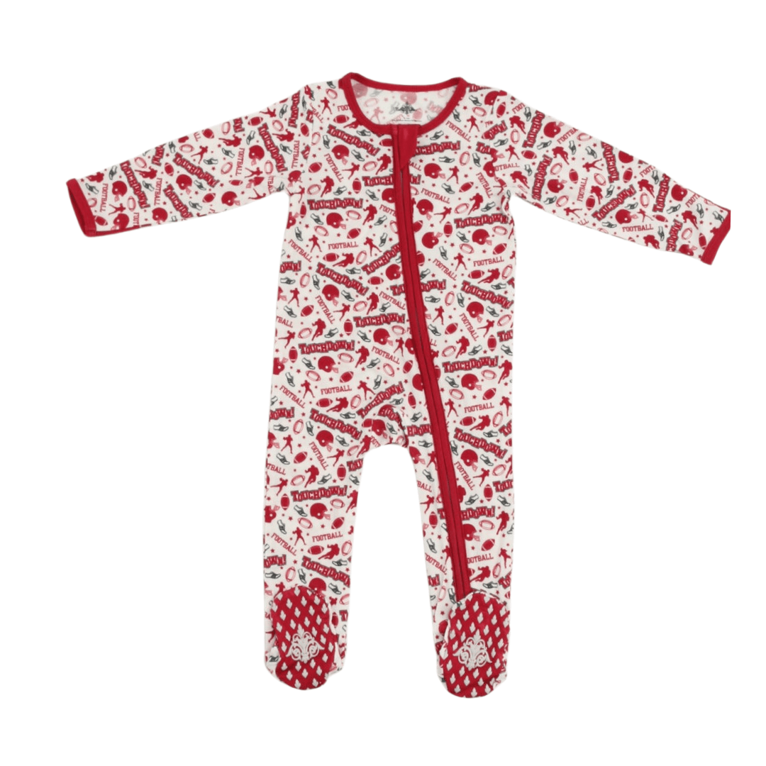 Red and White Football Romper - Lolomo!
