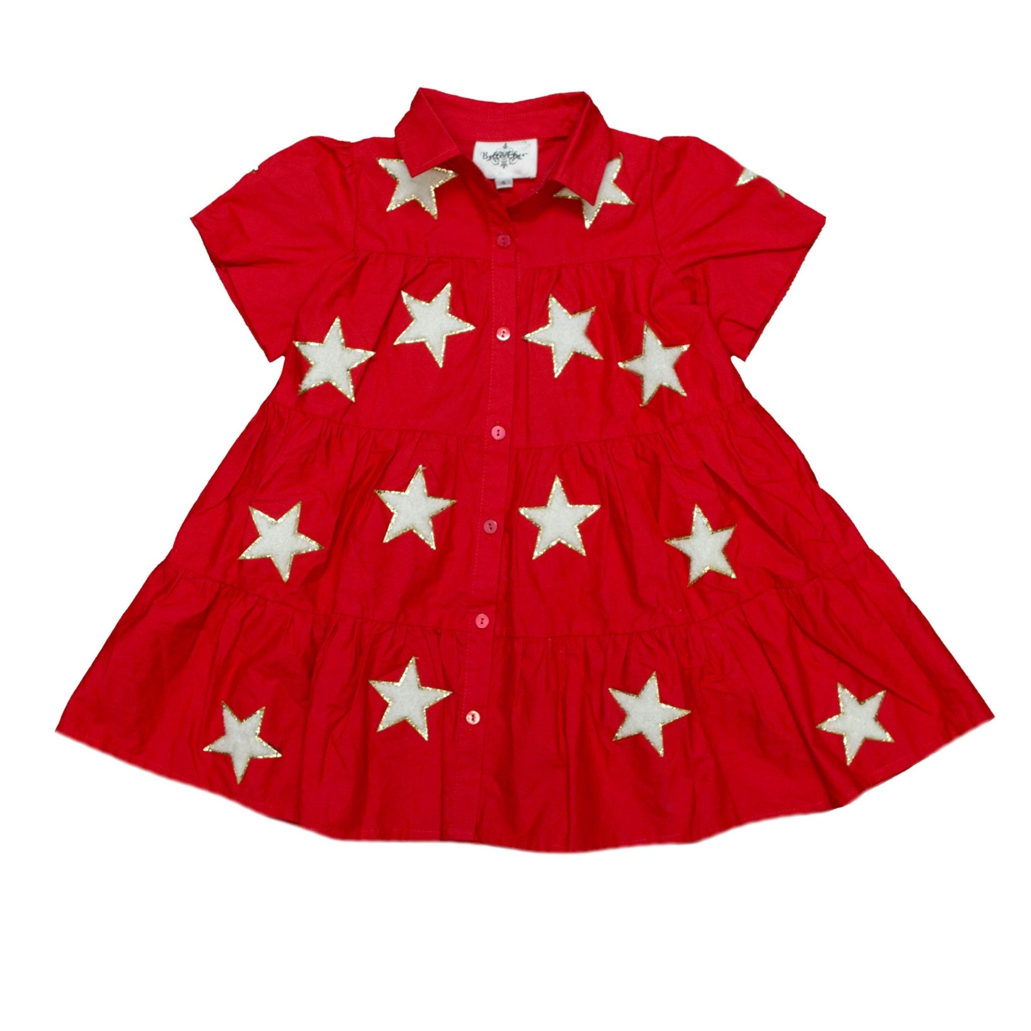 Red and White Star Dress - Lolomo!