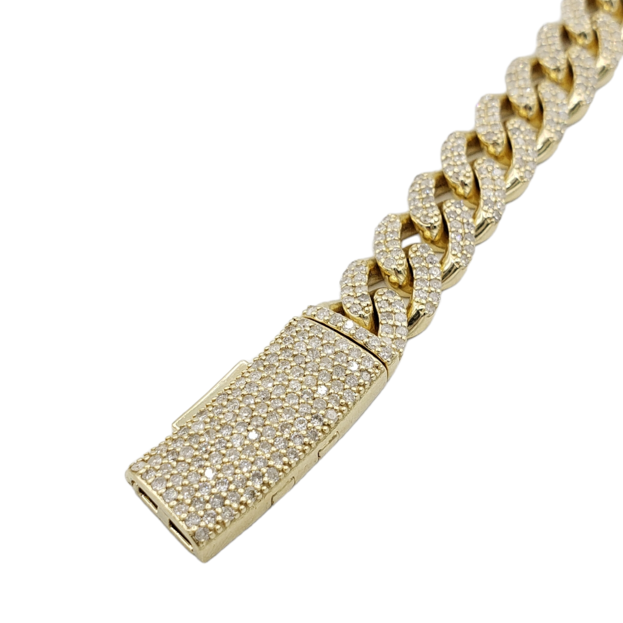 10K Gold- Iced Out Diamond Miami Cuban Chains (10mm) - Lolomo!