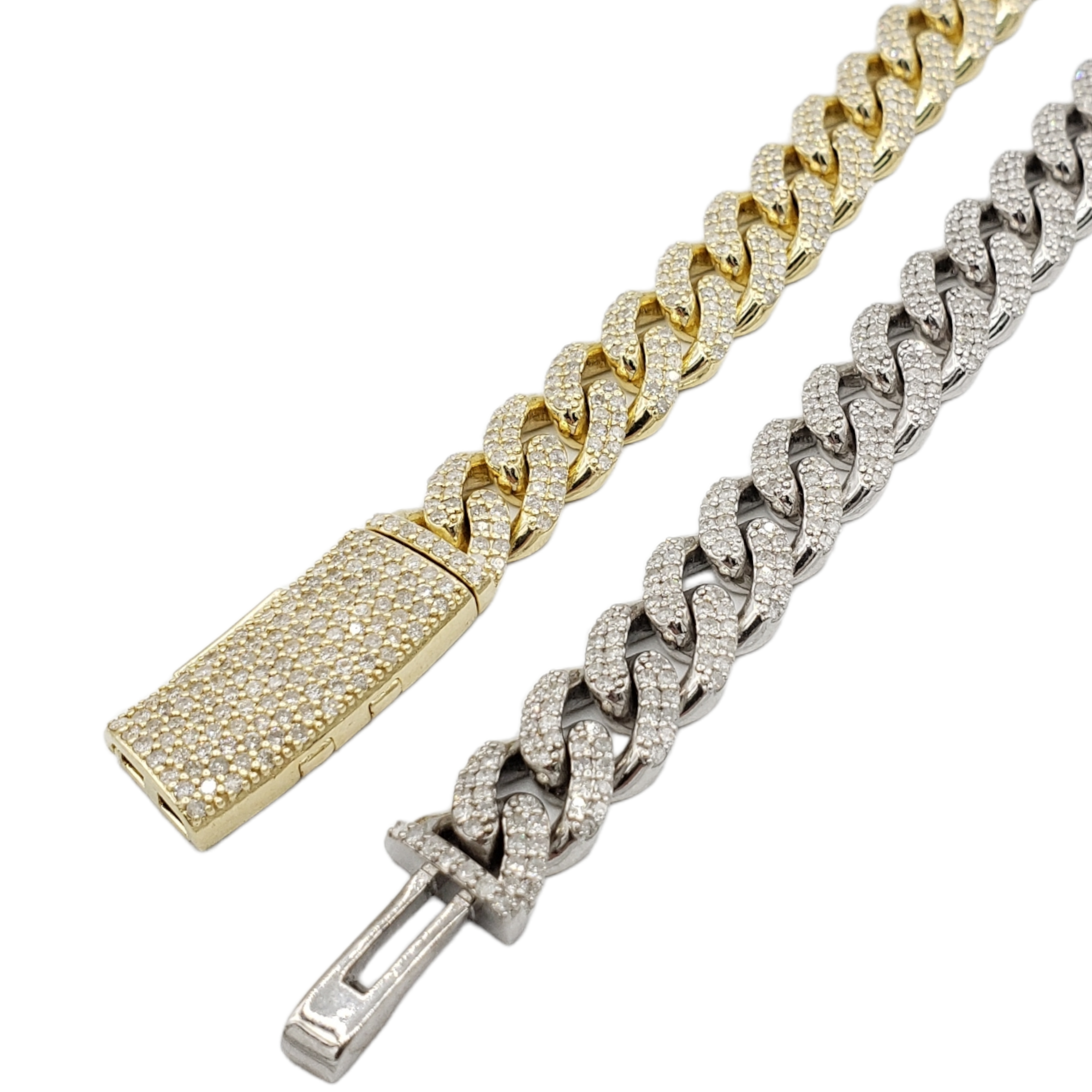 10K Gold- Iced Out Diamond Miami Cuban Chains (10mm) - Lolomo!