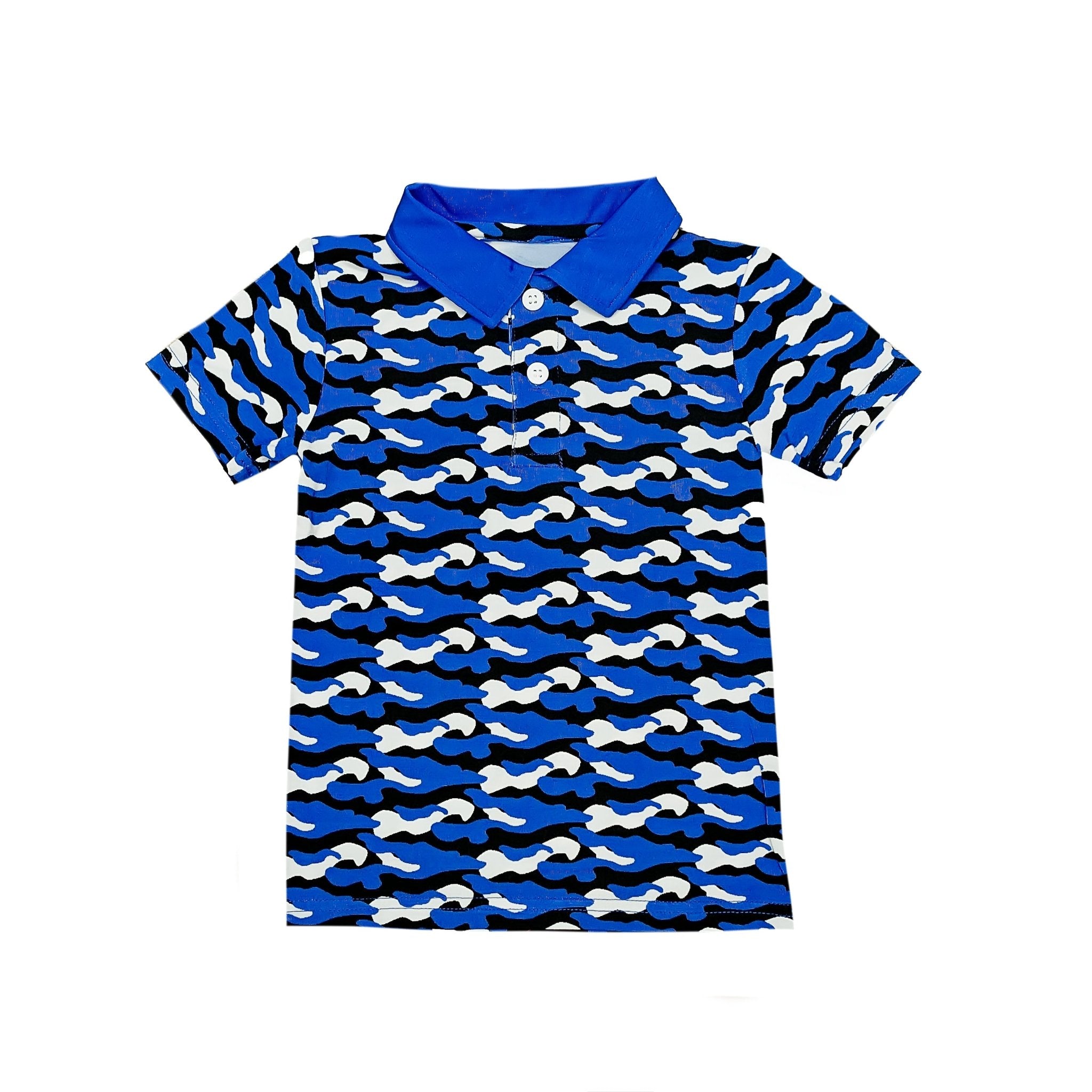 Royal Blue Camo Polo - Lolomo!