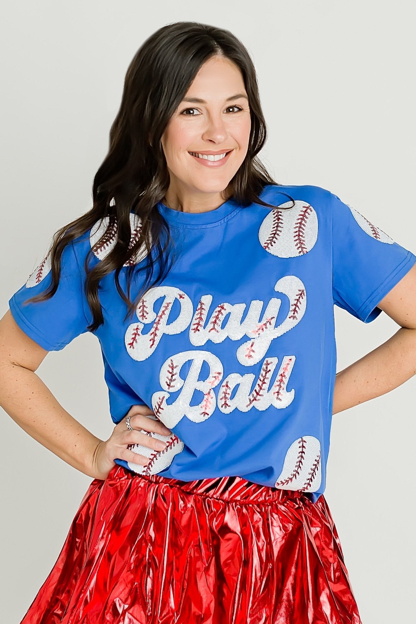 Royal Blue Play Ball Adult Shirt - Lolomo!