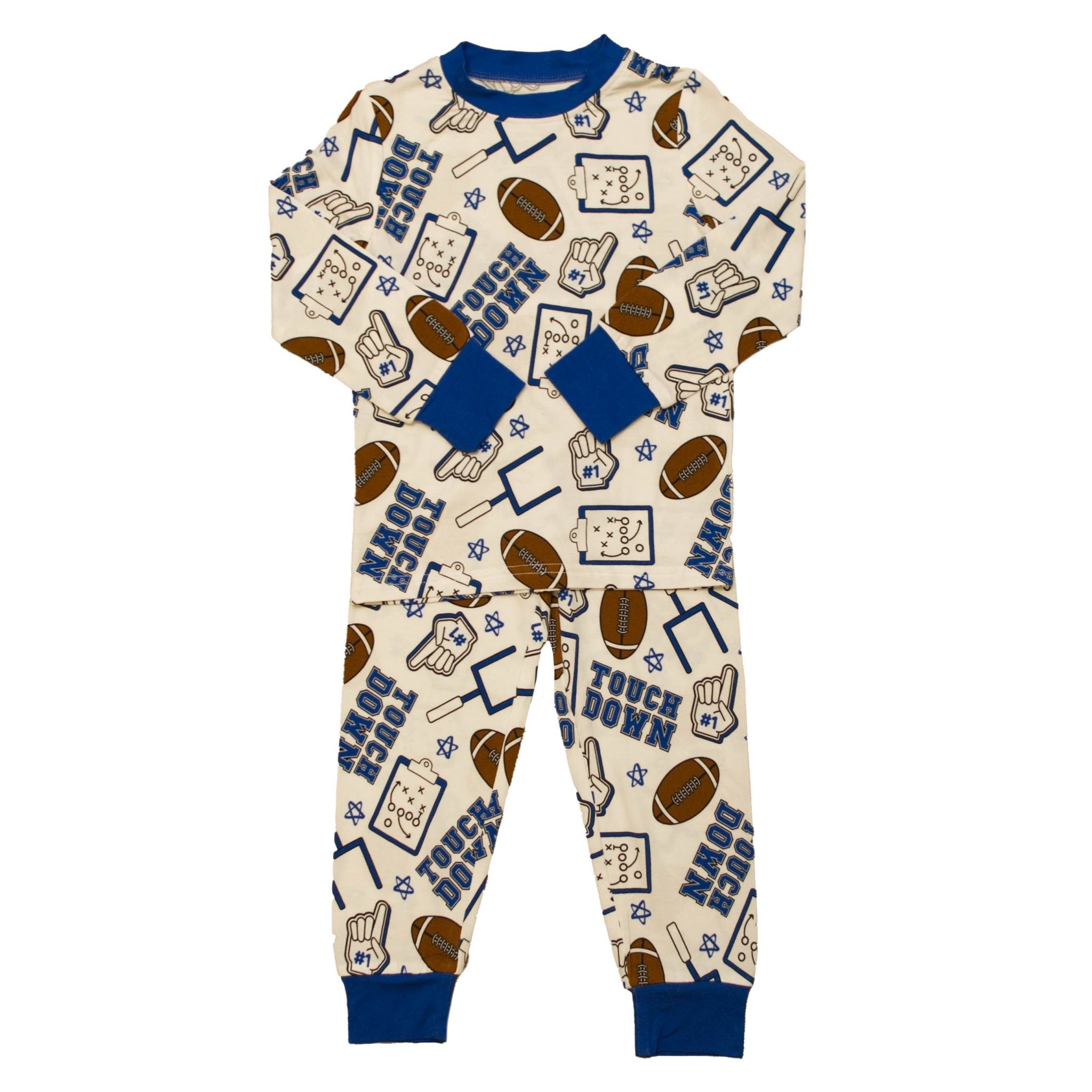 Royal Blue Touchdown Bamboo Pajamas - Lolomo!
