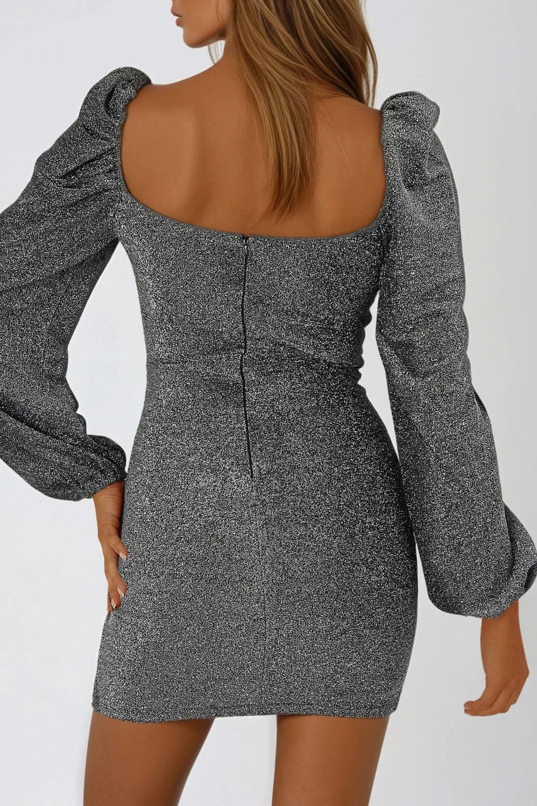 Silver Sweetheart Neckline Mini Dress - Lolomo!
