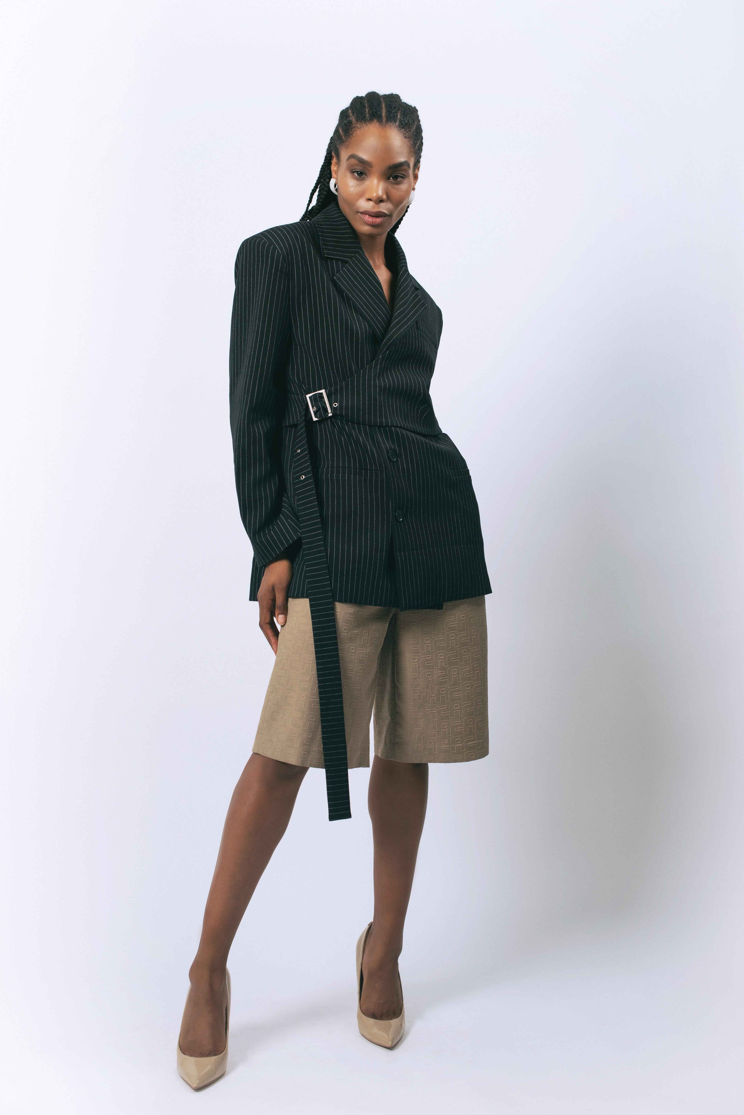 Blazer à fines rayures Luna Noir