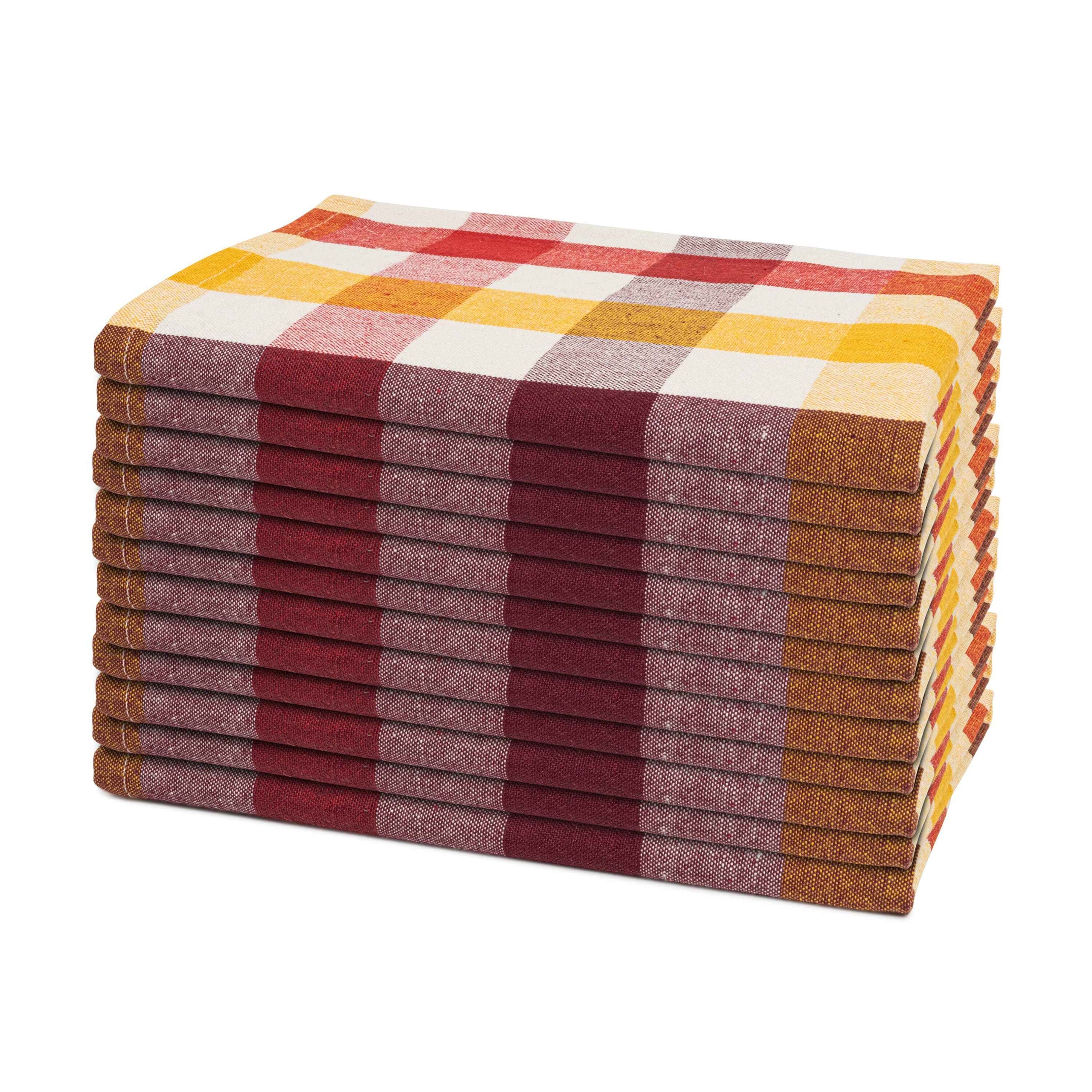 Serviettes en tissu à carreaux