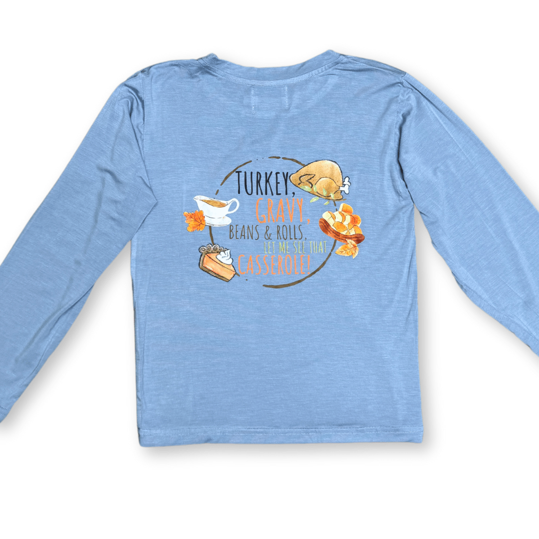 Turkey, Gravy, Beans Long Sleeve Kid Modal Shirt - Lolomo!