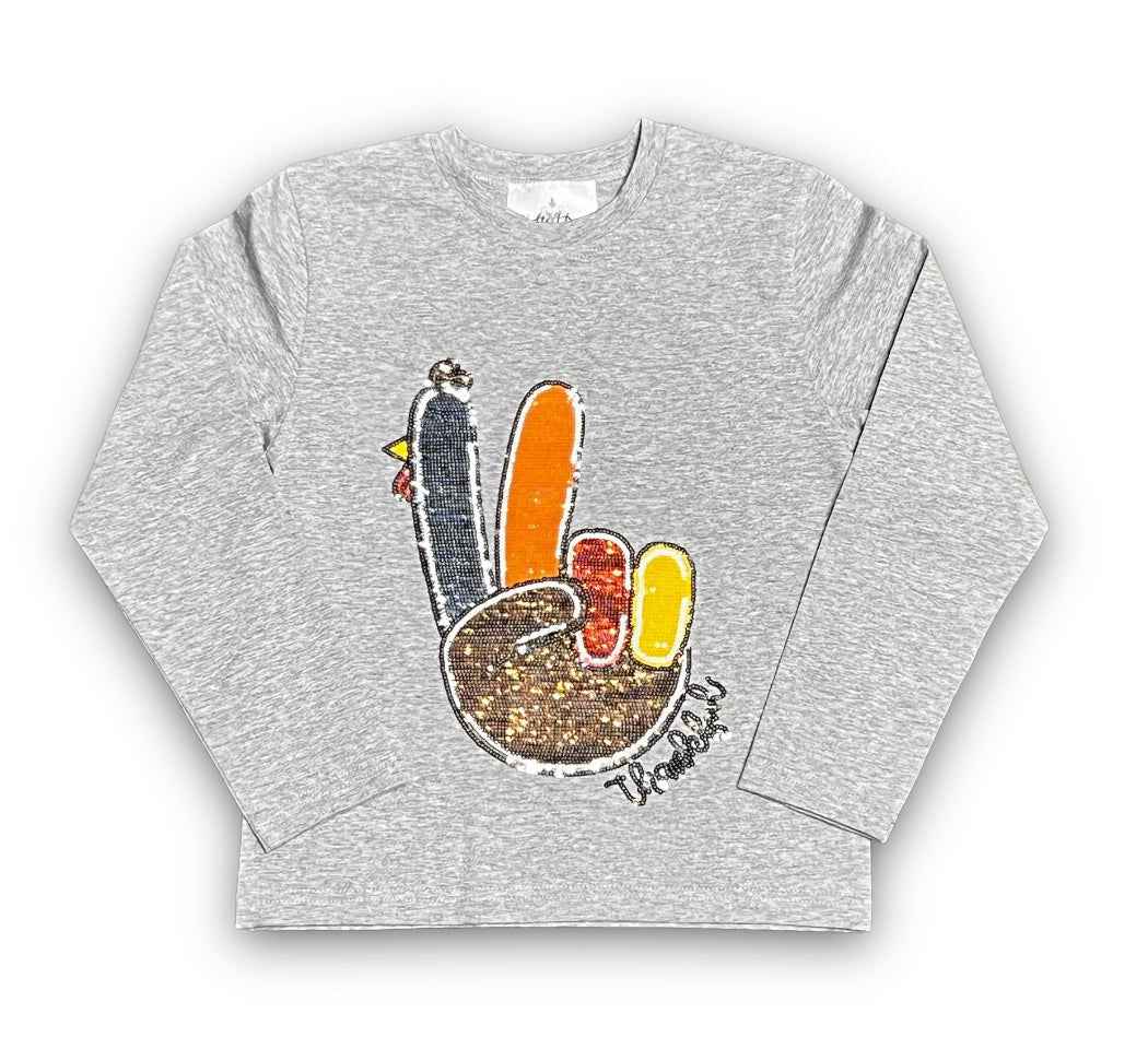 Turkey Long Sleeve Sequin Adult Shirt - Lolomo!