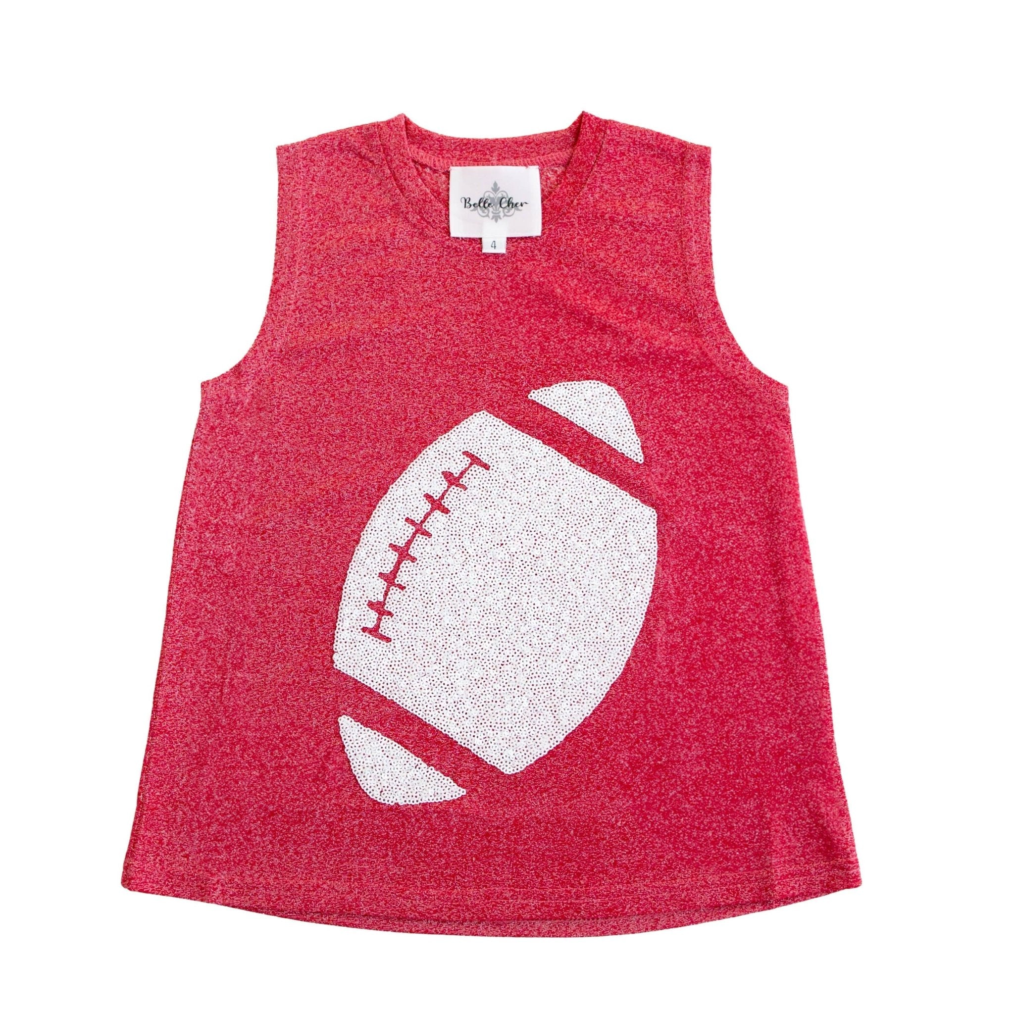 White Football Red Glitter Kid Tank - Lolomo!