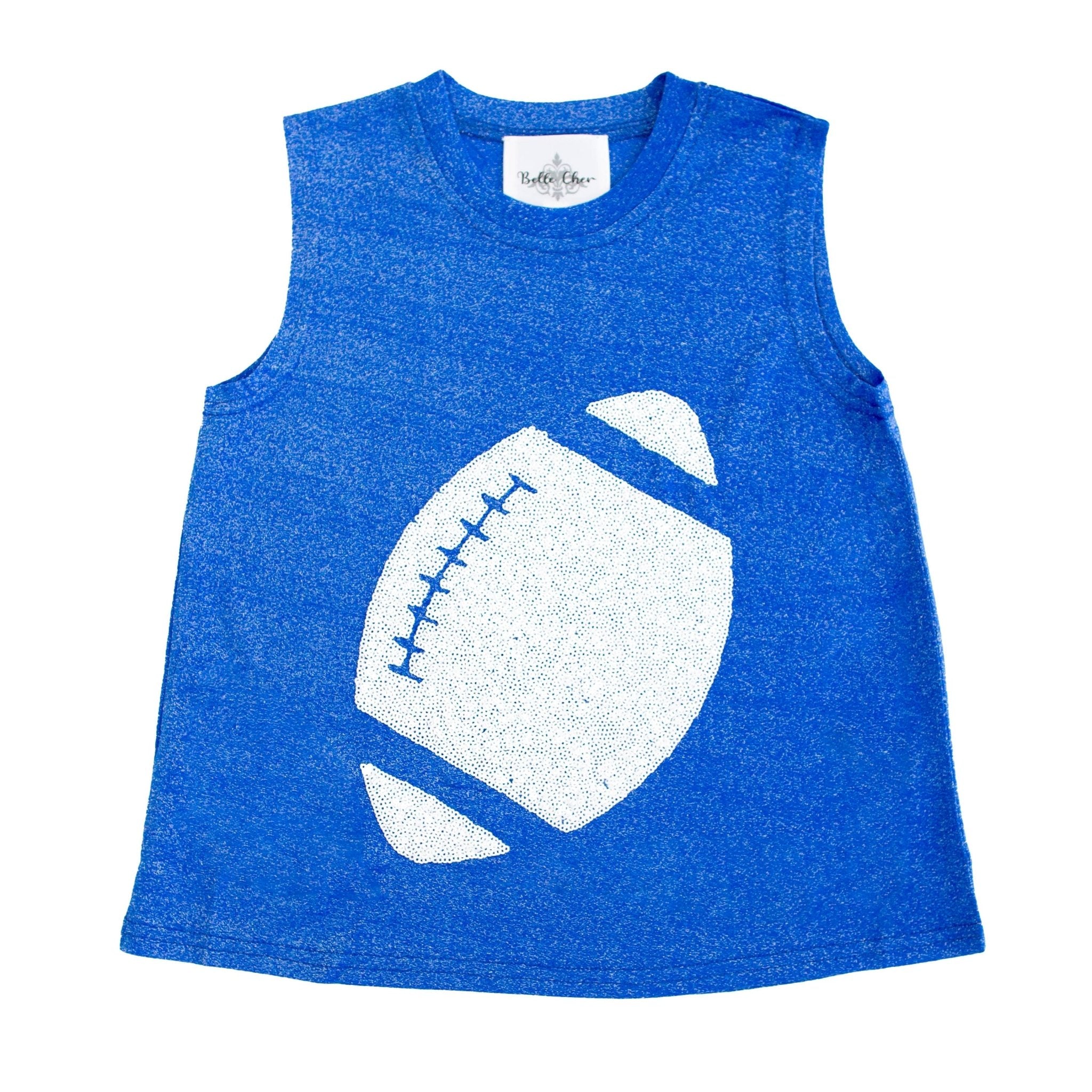 White Football Royal Blue Glitter Tank - Lolomo!
