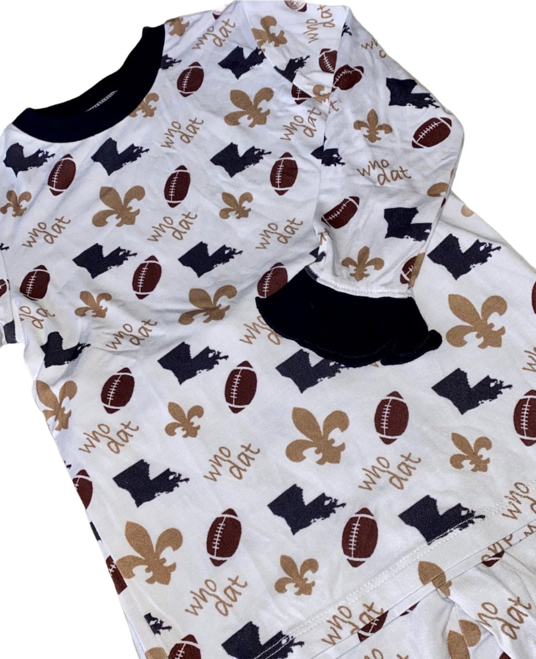 Who Dat Ruffle Bamboo Pajamas - Lolomo!