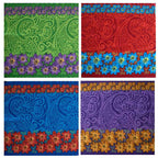 Traditional Polynesian Tattoo Daisy Double Border Fabric | Polyester