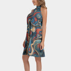 Brooklyn Republic™ Mercy Tie Back Halter Neck Flared Dress