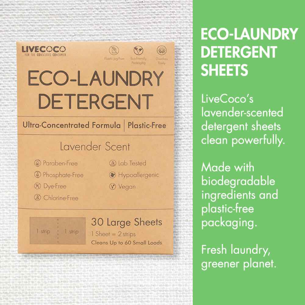 Eco-Laundry Detergent Sheets (60 Loads-Lavender Scent) - Lolomo!