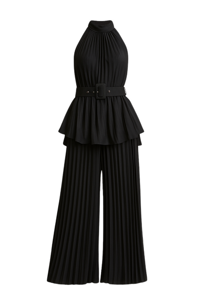Midnight in Monaco Chiffon Pleated Pant Set