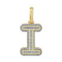 10K 0.41CT DIAMOND ALPHABET "INITIAL I" PENDANT - Lolomo!