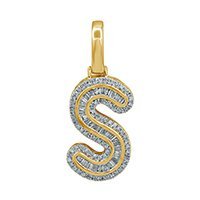 10K 0.41CT DIAMOND ALPHABET "INITIAL S" PENDANT - Lolomo!