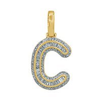 10K 0.43CT ALPHABRET "INITIAL C" PENDANT - Lolomo!
