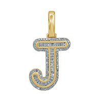 10K 0.43CT DIAMOND ALPHABET "INITIAL J" PENDANT - Lolomo!