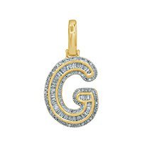 10K 0.45CT DIAMOND ALPHABET "INITIAL G" PENDANT - Lolomo!