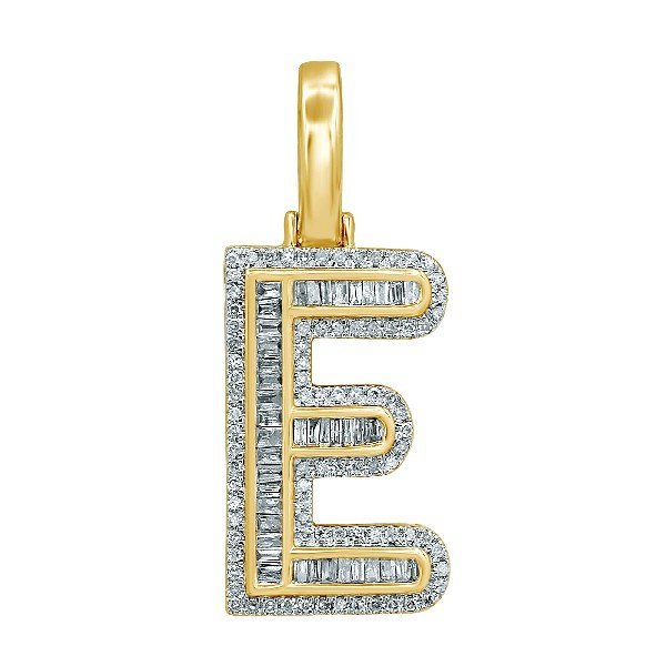 10K 0.47CT DIAMOND ALPHABET "INITIAL E" PENDANT - Lolomo!