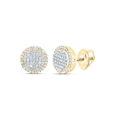 10K GOLD 1/2CTW - NATURAL DIAMOND ROUND EARRING - Lolomo!