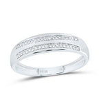 10K WG 1/2CTW - NATURAL DIAMOND SQUARE TRIO SET - HIS & HER WEDDING RING SET - Lolomo!
