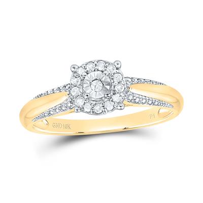 10k Yellow Gold Round Diamond Solitaire Bridal Engagement Ring 1/10 Cttw - Lolomo!