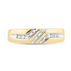 10k Yellow Gold Round Men's Diamond Wedding Band Ring 1/8 Cttw - Lolomo!
