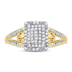 10k Yellow Gold Round Natural Diamond Cluster Ring 1/6 Cttw - Lolomo!