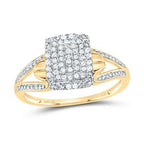 10k Yellow Gold Round Natural Diamond Cluster Ring 1/6 Cttw - Lolomo!