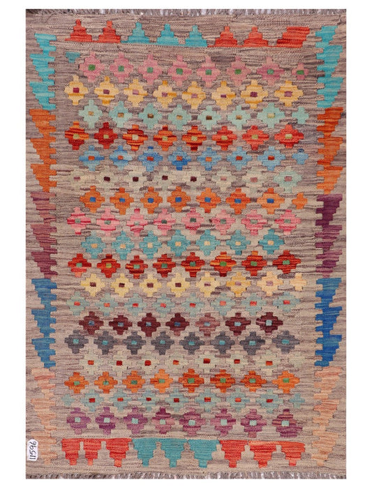 Maimana Afghanistan Kilim Rug - 141 x102 cm