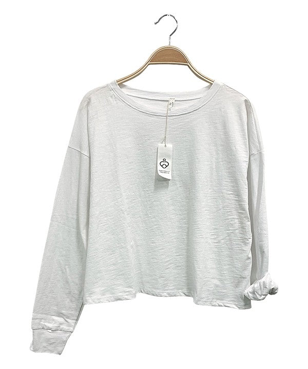 Fabina Cotton Oversized Long Sleeve T-Shirt