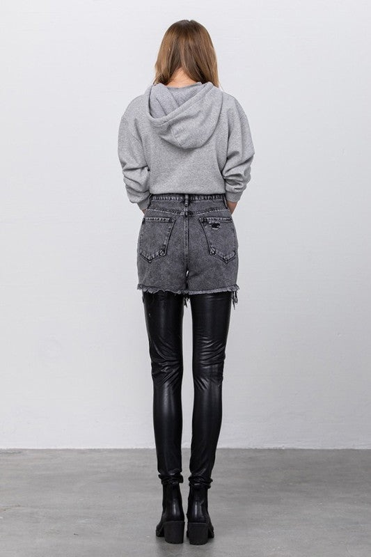 Insane Gene High Rise Pleather Combo Denim Jeans