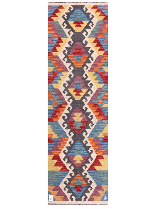Maimana Afghanistan Kilim Rug - 208 x63 cm