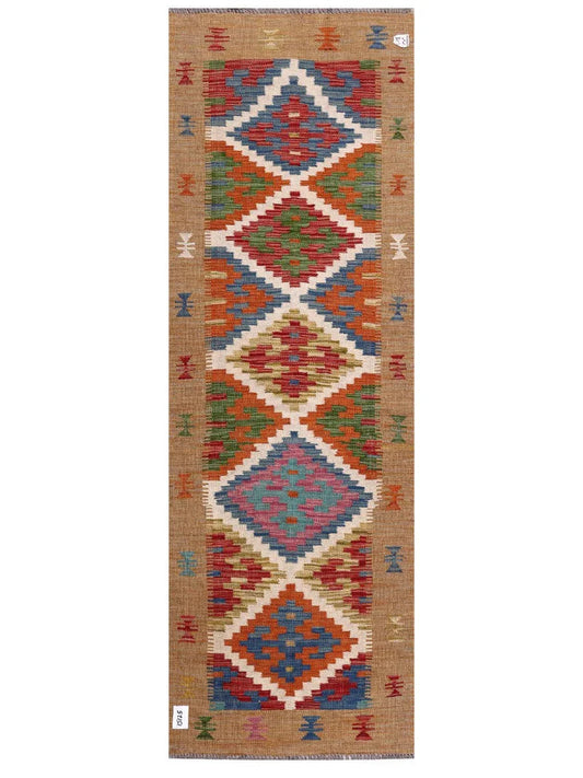 Maimana Afghanistan Kilim Rug - 203 x68 cm