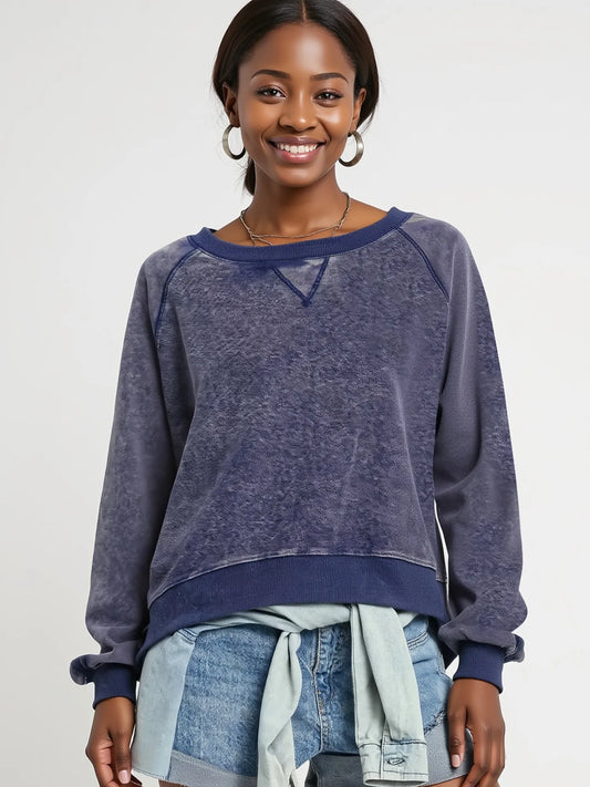 Umgee Mineral Wash French Terry Sweatshirt