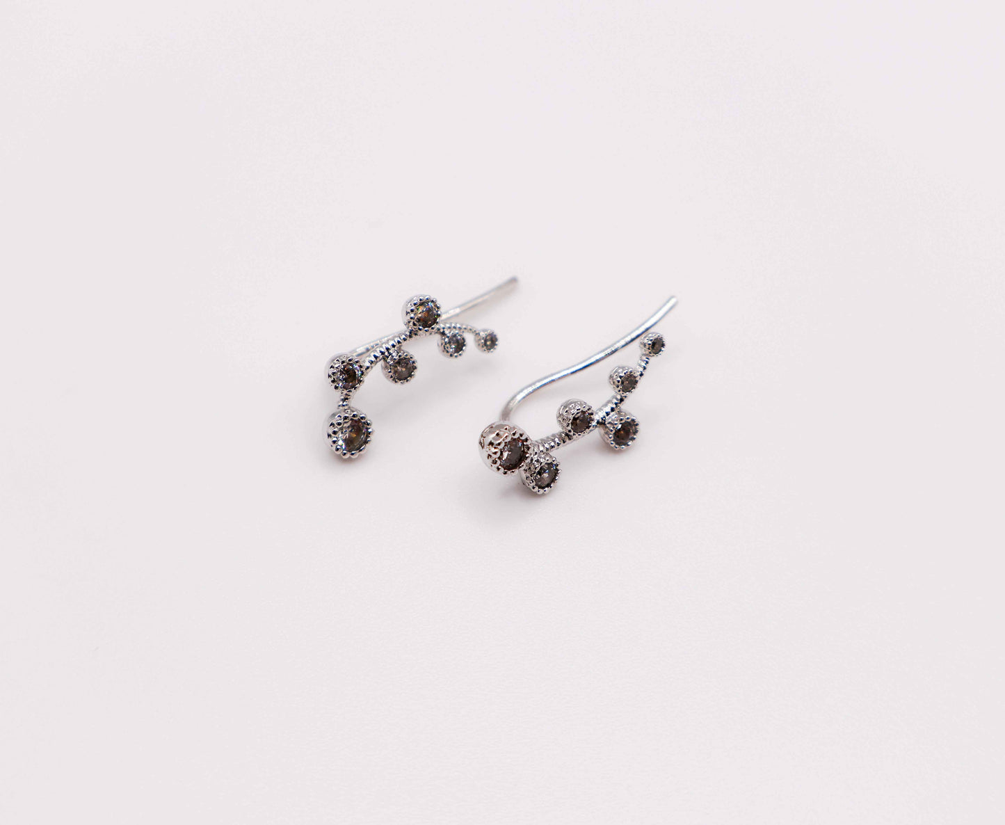 Floral Whispers White Gold Earrings