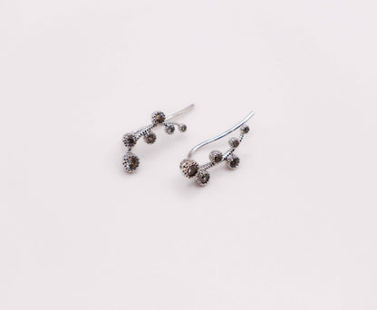 Floral Whispers White Gold Earrings