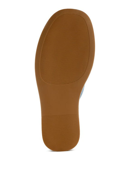 Karbi Denim Flatform Slip Ons