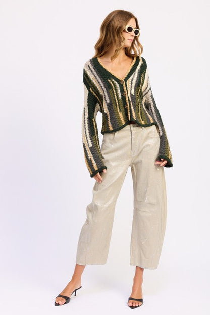 Emory Park Color Mixed Cardigan Top