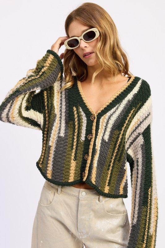 Emory Park Color Mixed Cardigan Top