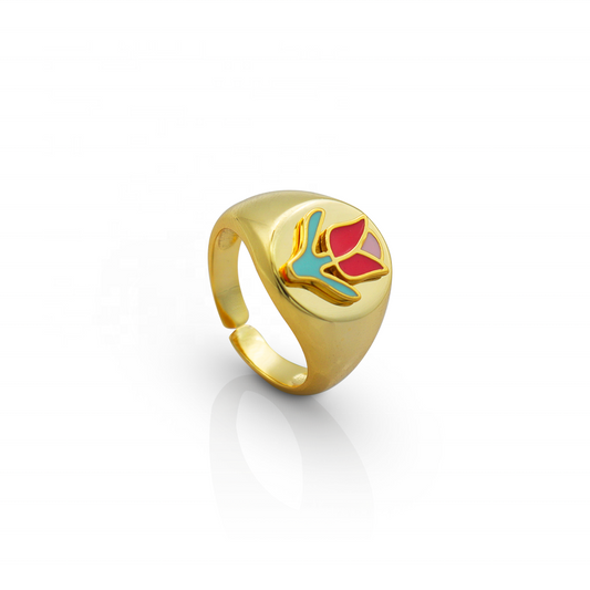 CHARM GOLD FLOWER RING - Lolomo!
