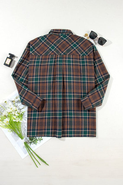 Plaid Button-Up Chest Pocket Shacket