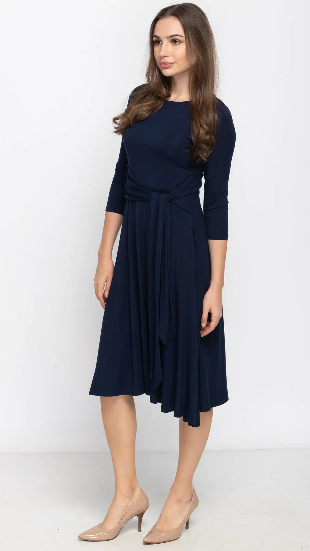KMW Navy Side Tie Dress 2109