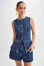 ENSEMBLE DEUX PIÈCES EN JEAN MODE FEMME