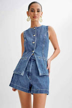 ENSEMBLE DEUX PIÈCES EN JEAN MODE FEMME
