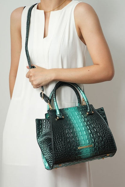 MKF Bently Croc-Embossed Tote & Wallet Set