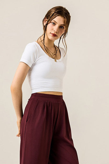 Plus Stretch Yoga Knit Wide Leg Palazzo Pants